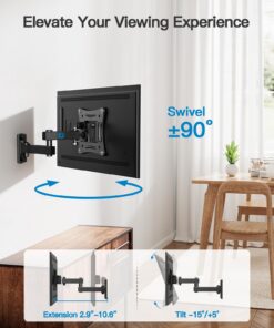 Pipishell Full Motion TV Wall Mount Brackets Swivel Tilts Articulating Extension Fits Max VESA 100x100mm, Corner TV Mount for 13-32 Inches LED LCD Flat Curved Screen TVs Monitors, Single Stud 25 71JJO2oW5PL