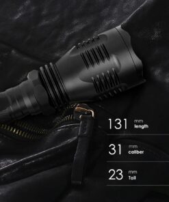 WINDFIRE WF-802 Tactical Flashlight Waterproof 350 Lumens 250 Yard Long Range Throwing RED LED Coyote Hog Hunting Light Lamp Torch with Pressure Switch & 1“ Scope Mount Black 16 71JJS8BcyML