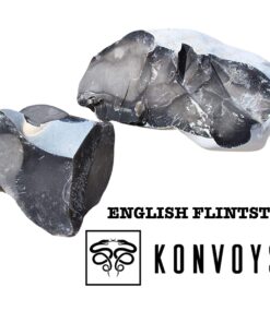 KonvoySG English Flint Stone Rock for Use with A Carbon Steel Striker (not Included) for Bushcraft, Survival and Camping Activities. Comes in an Emergency Tinder Jute Bag. 14 71JJS8ROAHL