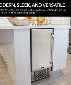 Alternative view of Whynter UIM-502SS Built-in/Freestanding Maker-50lb Capacity Clear Cube Ice Makers, One Size, Stainless Steel/Black