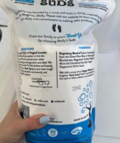 Molly's Suds Original Laundry Detergent Powder | Natural Laundry Detergent Powder for Sensitive Skin | Earth-Derived Ingredients, Stain Fighting | 120 Loads (Peppermint) Peppermint 5.01 Pound (Pack of 1) 35 71JJdrWeOxL