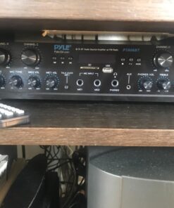 Pyle Wireless Home Audio Amplifier System - Bluetooth Compatible Sound Stereo Receiver Amp - 6 Channel 600 Watt Power, Digital LCD, Headphone Jack, 1/4'' Microphone IN USB SD AUX RCA FM Radio 43 71JJlpFTrcL