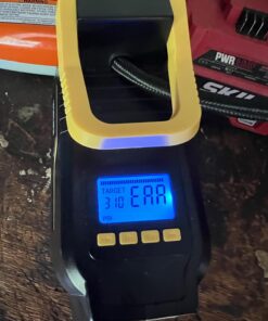 VacLife AC/DC 2-in-1 Tire Inflator - Portable Air Compressor, Pump for Car Tires (up to 50 PSI), Electric Bike 150 PSI) w/Auto Shut-Off Function, Model: ATJ-1666, Yellow (VL708) 39 71JK EG9EL