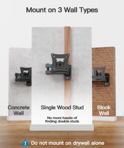 Pipishell Full Motion TV Wall Mount Brackets Swivel Tilts Articulating Extension Fits Max VESA 100x100mm, Corner TV Mount for 13-32 Inches LED LCD Flat Curved Screen TVs Monitors, Single Stud 26 71JK9cUdV3L