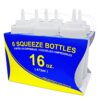 New Star Foodservice 26177 Squeeze Bottles, Plastic, Wide Mouth with Caps, 16 oz, Clear, Pack of 6 16 oz 6-Pack 63 71JKIxupi2L