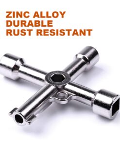 Alternative view of ATOPLEE Electrical Cabinet Key, 4 Way Utilities Key,Triangle/Square/Panel Cross Key for Faucet,Gas Meter,Valve,Spigots,Electrical Cabinet Opening 1pcs