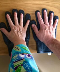 GRILL ARMOR GLOVES – Oven Gloves 932°F Extreme Heat & Cut Resistant Oven Mitts with Fingers for BBQ, Cooking, Grilling, Baking – Accessory for Smoker, Cast Iron, Fire Pit, Camping, Fireplace and More One Size Fits Most Gray 24 71JKbr3nrtL