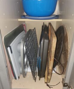 YouCopia StoreMore Adjustable Bakeware Rack, Cookie Sheet Baking Pan and Tray Organizer for Kitchen Cabinet and Pantry Storage, Standard, White 23 71JLt9K TZL