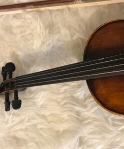 Mendini By Cecilio Violin - MV500+92D - Size 4/4 (Full Size), Black Solid Wood - Flamed, 1-Piece Violins w/Case, Tuner, Shoulder Rest, Bow, Rosin, Bridge & Strings - Adult, Kids Size: 4/4 (Full Size) 67 71JMKkLC0L