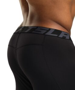 TSLA 1 or 2 Pack Men's Thermal Compression Pants, Athletic Sports Leggings & Running Tights, Wintergear Base Layer Bottoms X-Small 2pack Dim Tights Black/Black 15 71JMRG2K4pL