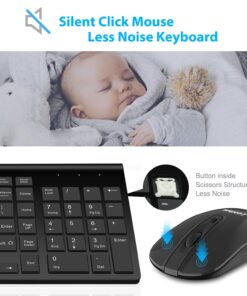 Alternative view of LeadsaiL Wireless Keyboard and Mouse Combo, Wireless USB Mouse and Computer Keyboard Set, Compact and Silent for Windows Laptop, Desktop, PC Black