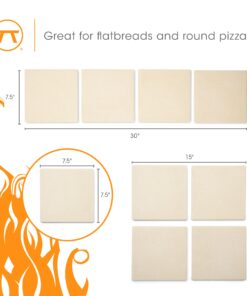 Outset 76176 Pizza Grill Stone Tiles, Light Brown, Medium, Set of 4 Pizza Grill Stone Tiles: Set of 4 23 71JN2BoR3ZL
