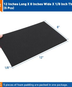 MAGZO Adhesive Foam Sheet 12 Inch Length X 8 Inch Width X 1/8 Inch Thickness, Closed Cell Foam Pad Gasket Sheet Insulation (5 Pcs) 12In*8In*1/8In 5Pcs Black 5 8 71JNXp399wL