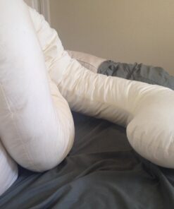 Leachco Snoogle Original Maternity/Pregnancy Total Body Pillow, Ivory 60 Inch 45 71JNu0AXIqL