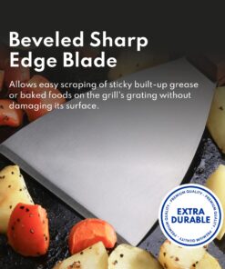 New Star Foodservice 38309 Wood Handle Slant Edge Grill Scraper, 4-Inch x 8.5-Inch 10 71JO3WM3cLL