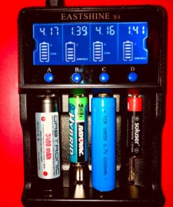 Universal Smart Battery Charger 4 Bay for Rechargeable Batteries NiMH NiCd AA AAA C Li-ion LiFePO4 IMR 18650 21700 20700 26650 14500 16340 18500 10440 18350 RCR123a LCD Display UL Listed 37 71JOyINdcOL