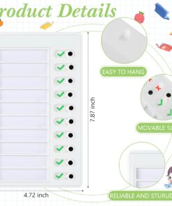Queekay 4 Pcs Blank Chore Chart Kids Chore Chart, Plastic Checklist Board with 8 Detachable Cardstock to Do List for Home Routine Planning (White, Pink, Blue, Green,Simple) White, Pink, Blue, Green Simple 9 71JP0KvarnL