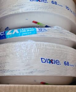 Dixie 10 Inch Paper Plates, Dinner Size Printed Disposable Plate, 204 Count (3 Packs of 68 Plates) White 32 71JPKn0oHaL