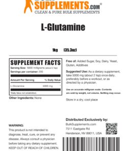 BULKSUPPLEMENTS.COM L-Glutamine Powder - Glutamine Supplement, L Glutamine 5000mg, L Glutamine Powder - Gut Health & Recovery, Unflavored & Gluten Free, 5000mg (5g) per Serving, 1kg (2.2 lbs) 2.2 Pound (Pack of 1) 19 71JRVV6WiIL