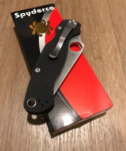 Spyderco Para Military 2 Signature Knife with 3.42" CPM S45VN Steel Blade and Durable G-10 Handle - PlainEdge - C81GP2 Black Handle - Stainless Steel Blade 71 71JS5tpraFL
