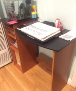 Furinno Econ Multipurpose Computer Writing Desk, Light Cherry/Black With Storage 32 71JSIAXxq6L