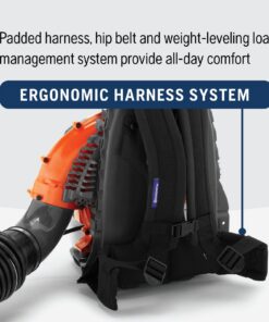 Husqvarna 350BT Gas Leaf Blower, 50.2-cc 2.1-HP 2-Cycle Backpack Leaf Blower with 692-CFM, 180-MPH, 21-N Powerful Clearing Performance and Ergonomic Harness System 21 71JSVpPtmBL