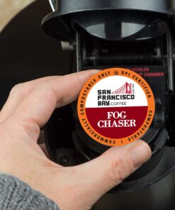San Francisco Bay Compostable Coffee Pods - Fog Chaser (80 Ct) K Cup Compatible including Keurig 2.0, Medium Dark Roast 80 Count (Pack of 1) 27 71JSp MzY1L