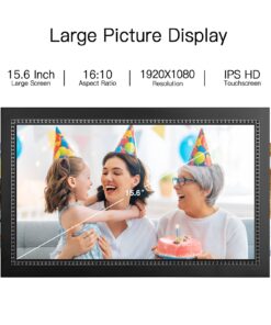 Digital Picture Frame 15.6 Inch Large Digital Photo Frame with 1920 * 1080 IPS Full HD Touchscreen, Humblestead 32GB WiFi Smart Frame Share Photos and Videos via AiMOR App, Wall Mountable 15.6 Inch Touch Screen 12 71JT0ShdrwL