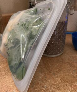 Stasher Reusable Silicone Storage Bag, Food Storage Container, Microwave and Dishwasher Safe, Leak-free, 1/2 Gallon, Clear 52 71JTWCuDlzL