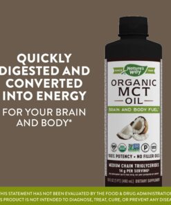 Nature's Way MCT Oil, Brain and Body Fuel from Coconuts*; Keto and Paleo Certified, Organic, Gluten Free, Non-GMO Project Verified, 16 Fl. Oz. Coconut 16 Fl Oz (Pack of 1) 21 71JTyvFfL