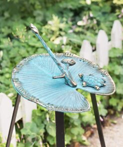 Alternative view of Brass Sundial - Lily Pad with a Turtle