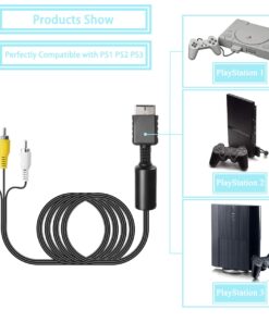 Alternative view of JINHEZO Playstation 3 Audio Video Cables - Game Console Component Accessories Connection Cord, RCA AV to TV Cable for Playstation, PS 1, PS 2, PS 3, Slim 2, Slim 3, 6 feet 1 Pack (Not HDMI)