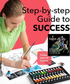 Castle Art Supplies 48 x 22ml Acrylic Paint Set | All-inclusive Set for Beginners, Adult Artists | Quality Intense Colors | Smooth to Use on Range of Surfaces | In Impressive Presentation Box 21 71JUdn7VilL