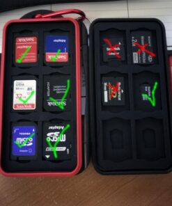 Kiorafoto Professional Water-Resistant Anti-Shock Holder Storage SD SDHC SDXC TF Memory Card Case Protector Cover with Carabiner for 12SD Cards & 12 Micro SD Cards for 12 SD + 12 Micro SD 65 71JUsDFoGmL