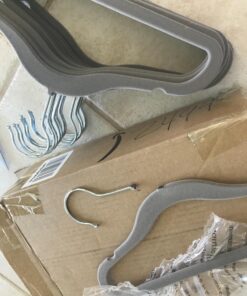 Amazon Basics Kids Velvet, Non-Slip 11.6" Clothes Hangers, Pack of 30, Gray Baby Size 11.6" 30-Pack 28 71JVJkyKFCL