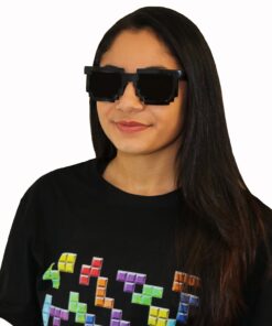 8-Bit Pixel Retro Computer Sun Glasses Nerd Sunglasses 8 Bit (Black) Black 8 71JVb8Slf8L