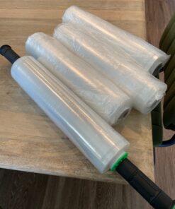 Stretch Film, KAMOTA Stretch Wrap with Handles Industrial Strength, Moving Wrapping Plastic Roll, Shrink Wrap for Pallet Wrap, 15" x 1000 Feet, 4 Pack, 60 Gauge 19 71JVgm6UfLL