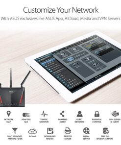ASUS AC2900 WiFi Gaming Router (RT-AC86U) - Dual Band Gigabit Wireless Internet Router, WTFast Game Accelerator, Streaming, AiMesh Compatible, Included Lifetime Internet Security, Adaptive QoS 21 71JVpw5XPmL