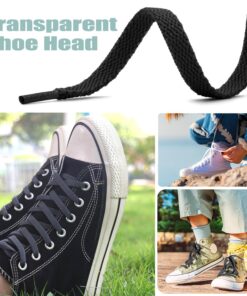 DELELE 2 Pair Flat Shoe laces 5/16" Wide Shoelaces for Athletic Running Sneakers Shoes Boot Strings 55 inch (140CM) 06 Light Gray 13 71JWCjUM8hL