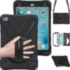 BRAECN iPad Mini5 Case,iPad Mini4 Shockpoof Case Three Layer Drop Protection Rugged Protective Heavy Duty Cover w/ 360 Degree Swivel Stand/Hand Strap and Shoulder Strap for iPad Mini 2019 Case (Black) black 34 71JWitKW3kL
