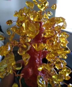Parma77 Citrine Crystal Tree, Yellow Healing Crystals Gemstone Bonsai Tree Money Tree, Yellow Room Decor Cubicle Office Desk Decor for Women, Feng Shui Wealth and Luck Spiritual Gifts for Women Gold 29 71JXQMEAQML