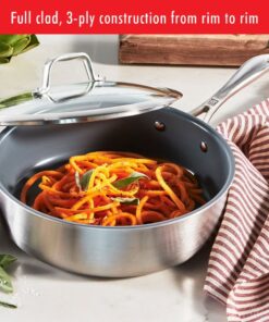 ZWILLING Spirit 3-ply 10-pc Stainless Steel Ceramic Nonstick Pots and Pans Set, Dutch Oven, Fry Pan 10-pc Ceramic 18 71JYR9JFu0L