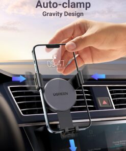UGREEN Car Vent Phone Mount Air Vent Clip Cell Phone Holder Gravity Auto Lock Compatible with iPhone 15 14 Pro Max 14 Plus, iPhone 13 12 11 Pro Max XR XS 8 7 Plus, Samsung Galaxy S22 Smartphone Black 15 71JYd5e8RWL