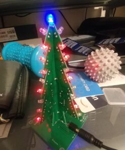 Christmas Tree Soldering Project, Icstation 3D Xmas Tree Soldering Kit with LED Flashing Lights Soldering Practice 7 Colors DIY Electronic Assemble Kit for Learning Teaching STEM Educational Multicolored 47 71JYkM0E0GL
