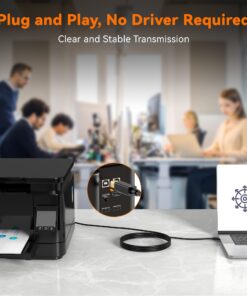 USB 2.0 Printer Cable 10FT(3 Pack), Printer Cord A Male to B Male, Replacement Cable for Mice, Keyboards, Printers and Cameras, Compatible for HP, Canon, Dell, Epson, Lexmark, Xerox, Samsung, Brother 3 Pack 12 71JZcwWHjKL