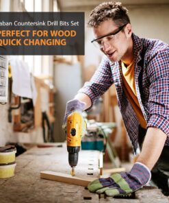 Baban Countersink Drill Bit,Countersink Drill Bit Set 6 Pcs 1/4'' Hex Shank HSS 5 Flute Countersink 90 Degree Center Punch Tool Sets for Wood Quick Change Bit 6mm-19mm 31 71JZt2Hy0aL