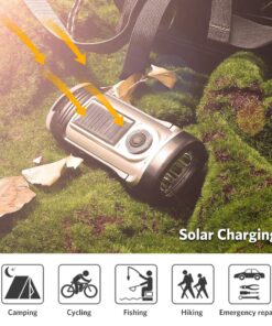 ThorFire Solar Flashlight Hand Crank Solar Powered Rechargeable Flashlight IPX6 Waterproof LED Emergency Lights Dynamo Torch Ideal for Camping Outdoor Climbing Backpack Hiking 39 71JafbpKbFL