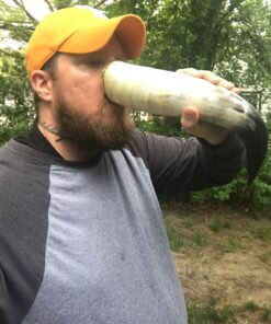 AleHorn Viking Horn Mug with Stand | Viking Drinking Horn Mug, Viking Cup | Handcrafted Tankard Mug, Viking Beer Mug | Viking Drinking Cup | Viking Mugs | Horn Cup - Viking Mug | Polished 20 oz XL - 20oz 39 71Jamw5mX0L