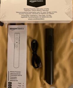 Amazon Basics Wireless Presenter, Red Laser, 2.4GHz, Hyperlink, Lithium Battery Operated 37 71JbzuMvSeL