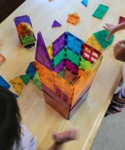 cossy 120Pcs Magnet Tiles Magnetic 3D Building Blocks Set Educational Construction Toys for 3+ Year Kids with Stronger Magnets, Rivets-Fastened, Educational, Recreational, Conventional 120 41 71Jc DCxotL